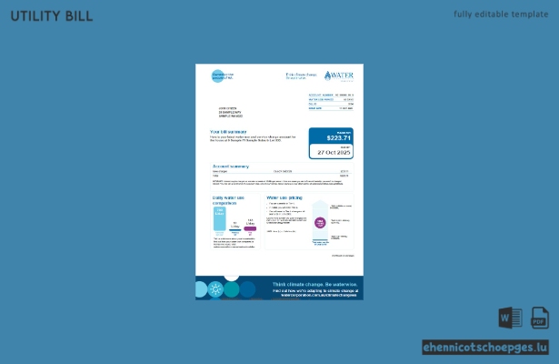 Beispiel einer Rechnung der Australia Water Corporation